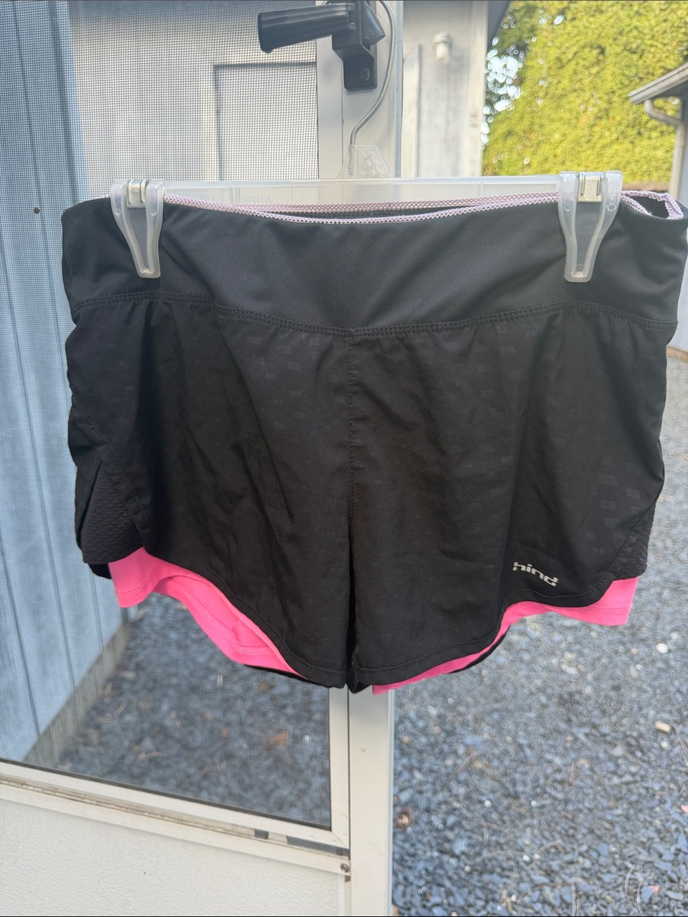 Hind Black & Pink Two-Layer Athletic Shorts